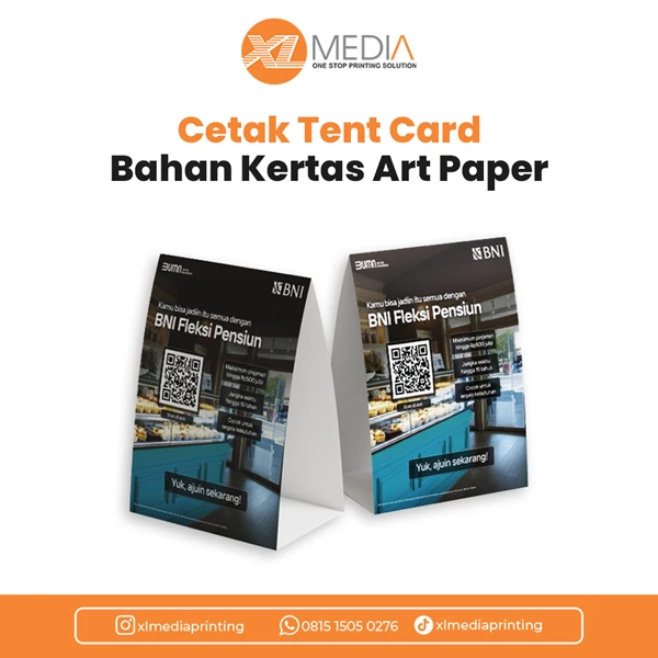 Jasa Materi Promosi Cetak Tent Card Art Paper
